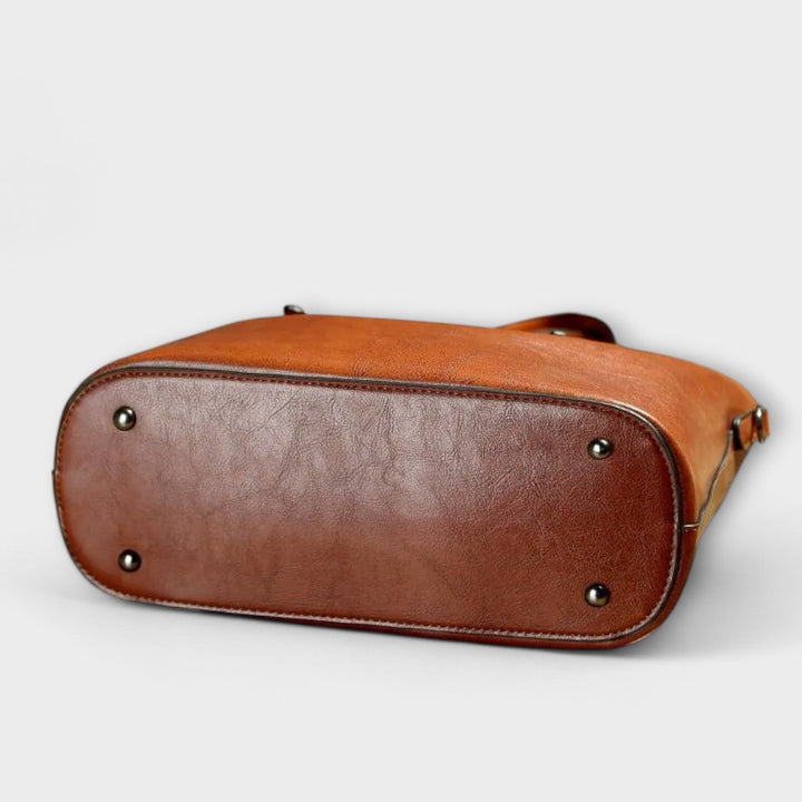 Vintage-Style Shoulder Bag with Sturdy Handles