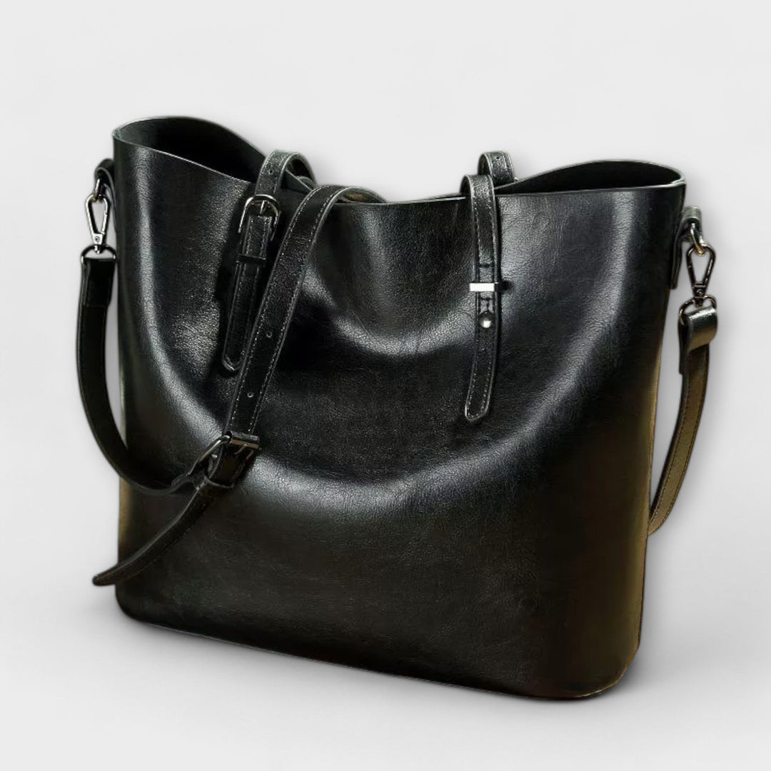 Vintage-Style Shoulder Bag with Sturdy Handles