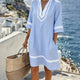 V-Neck Short Sleeve Striped Dress