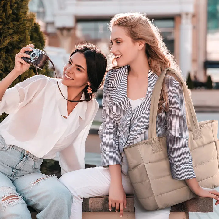 Puffer-Style Tote Bag