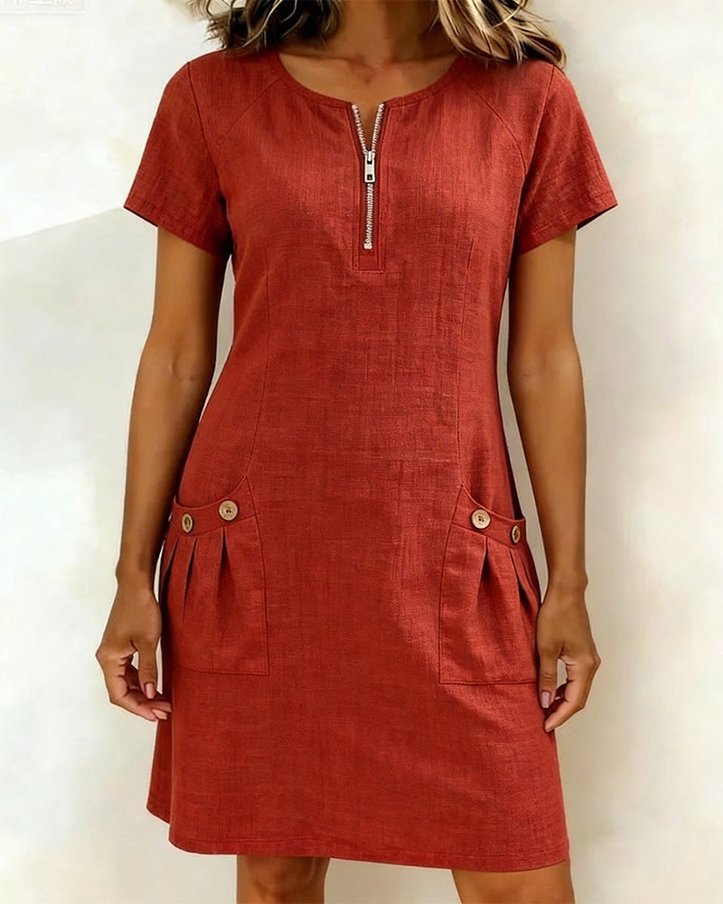 MARGOT| A-LINE ZIP-POCKET DRESS