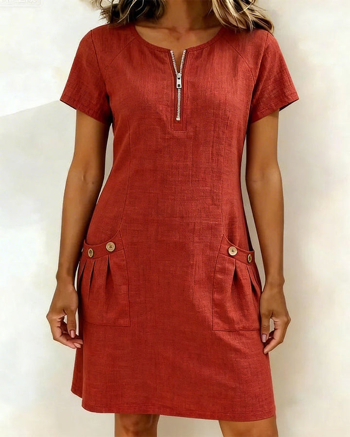 MARGOT| A-LINE ZIP-POCKET DRESS