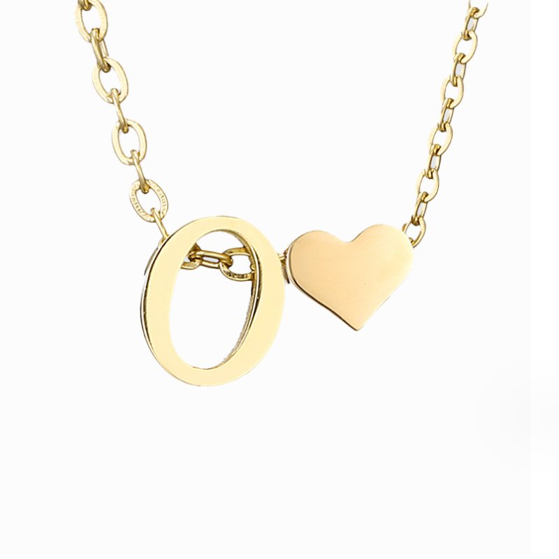 Emmeline | Initial Necklace with Heart Pendant