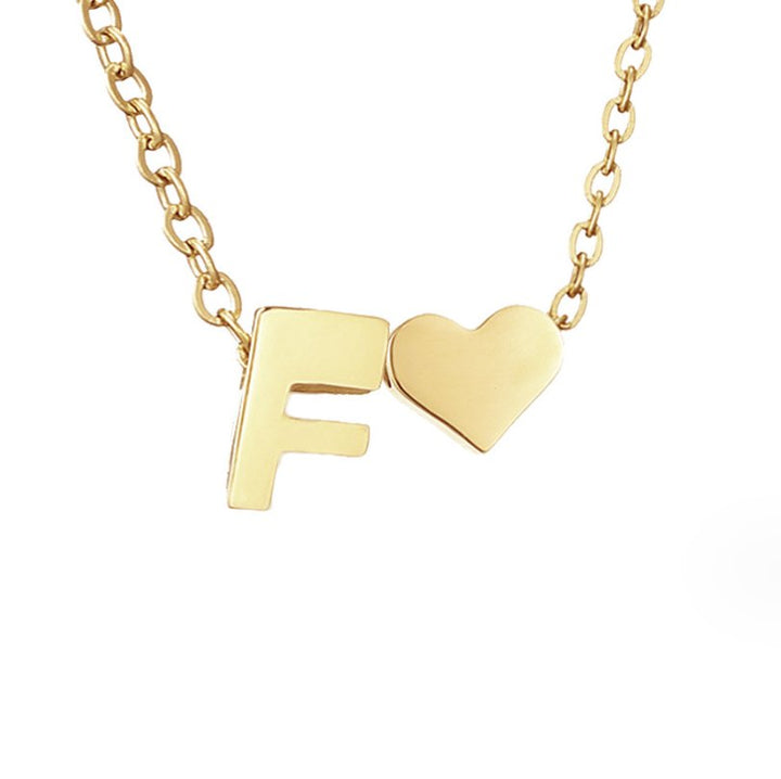 Emmeline | Initial Necklace with Heart Pendant