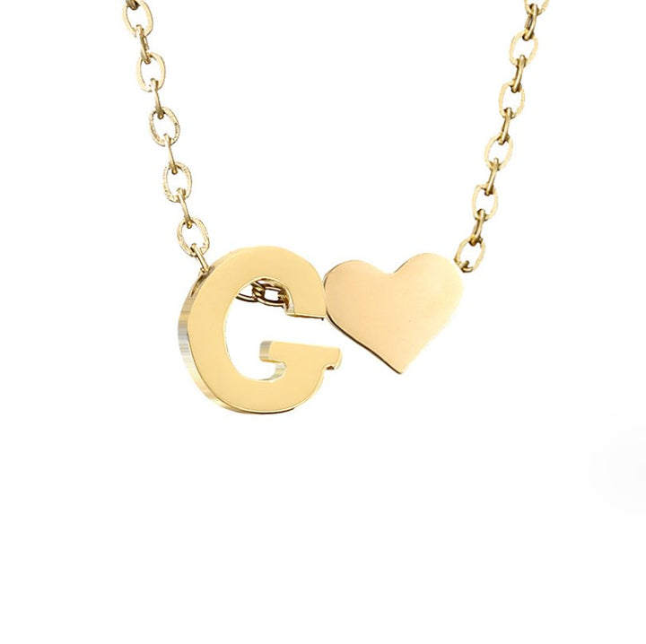 Emmeline | Initial Necklace with Heart Pendant