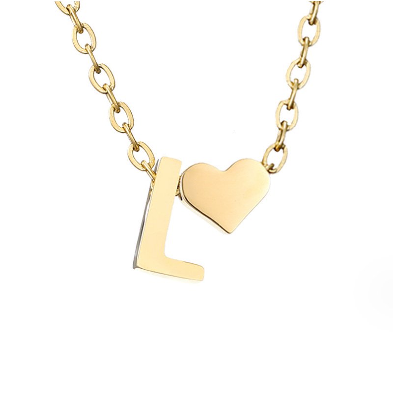 Emmeline | Initial Necklace with Heart Pendant
