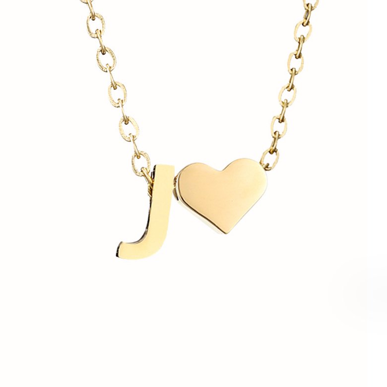 Emmeline | Initial Necklace with Heart Pendant