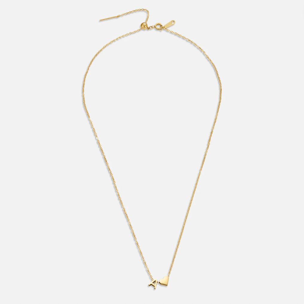 Emmeline | Initial Necklace with Heart Pendant