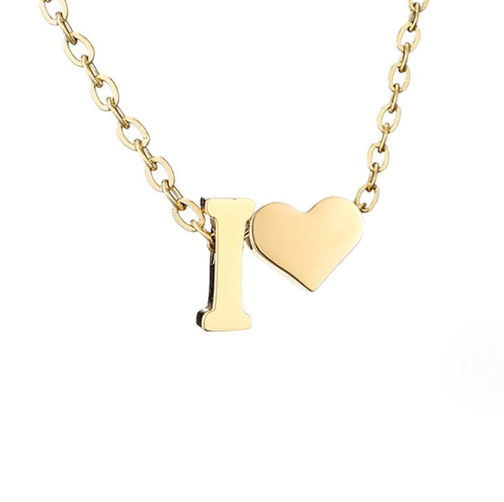Emmeline | Initial Necklace with Heart Pendant