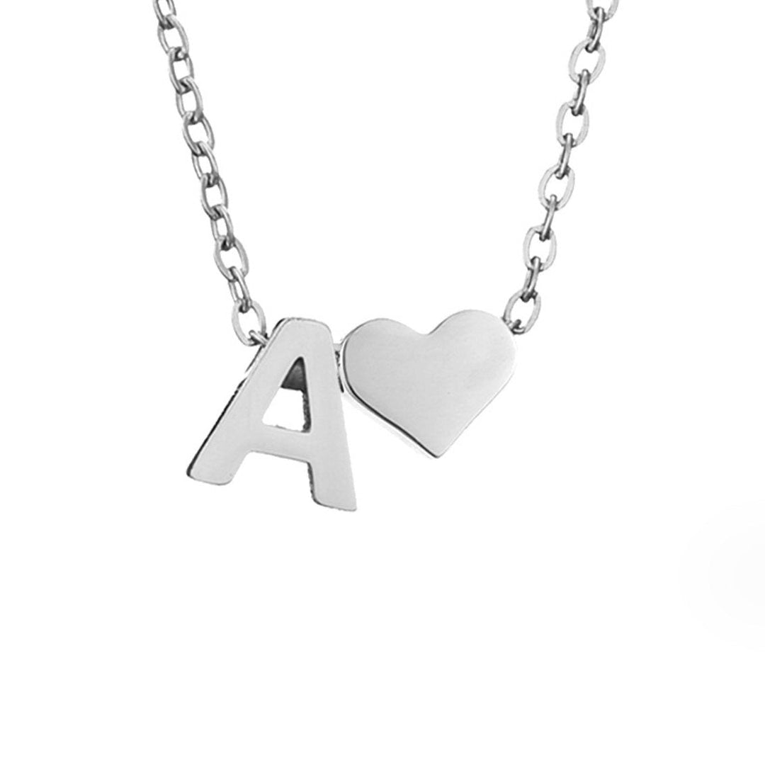 Emmeline | Initial Necklace with Heart Pendant