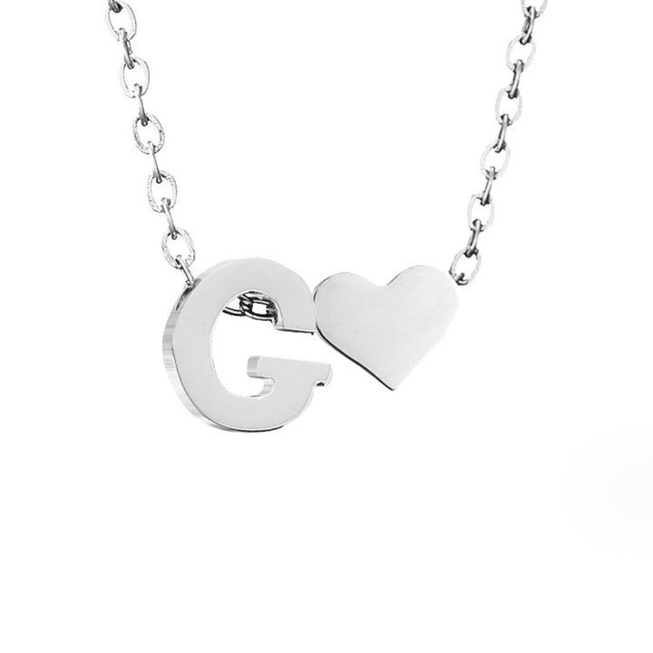 Emmeline | Initial Necklace with Heart Pendant