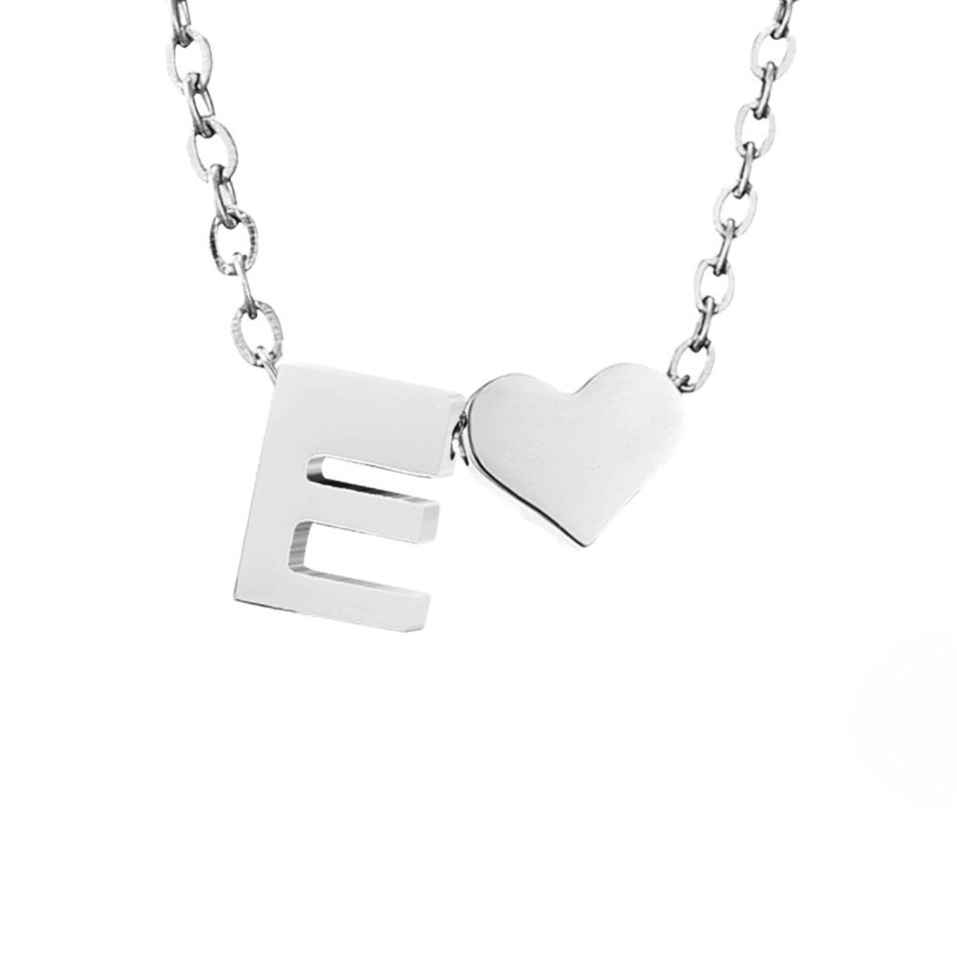 Emmeline | Initial Necklace with Heart Pendant