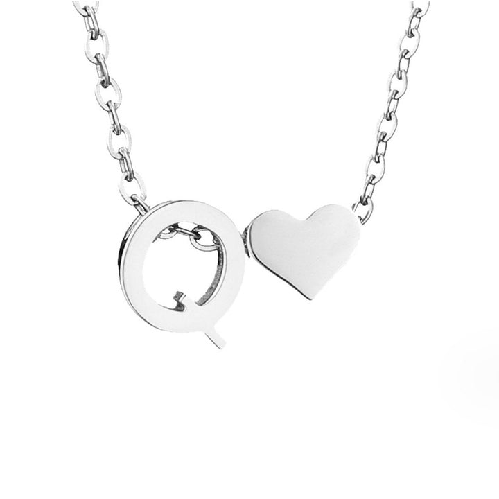 Emmeline | Initial Necklace with Heart Pendant