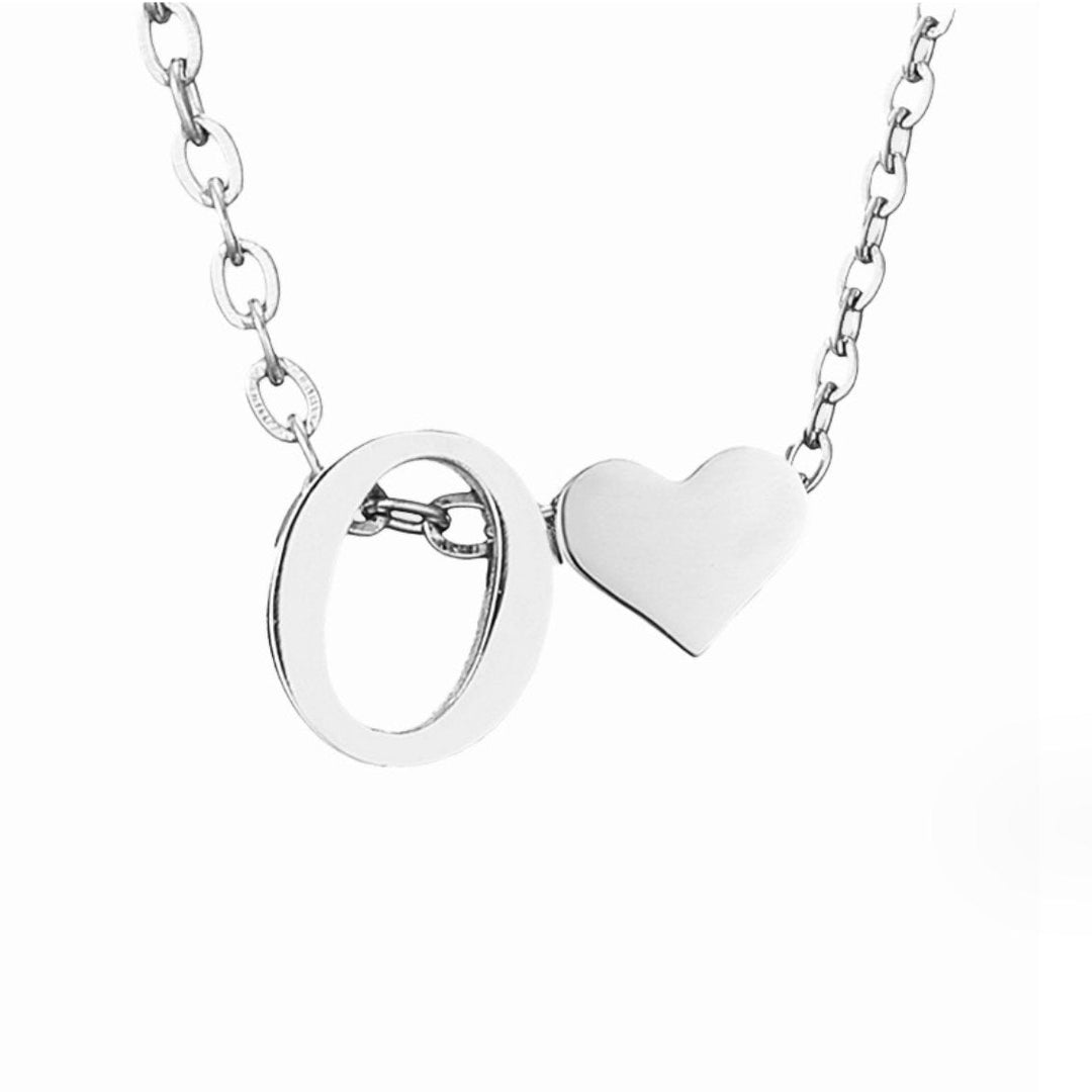 Emmeline | Initial Necklace with Heart Pendant