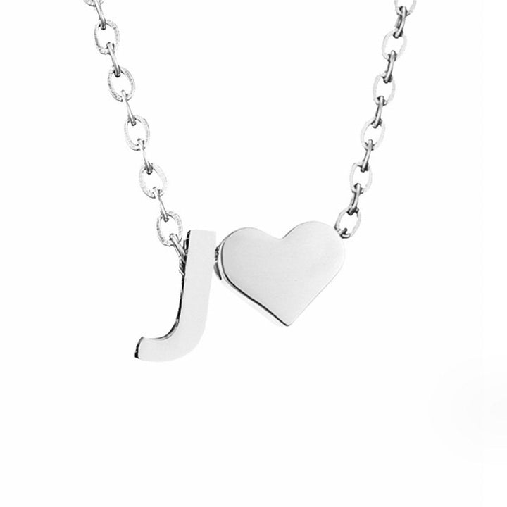 Emmeline | Initial Necklace with Heart Pendant