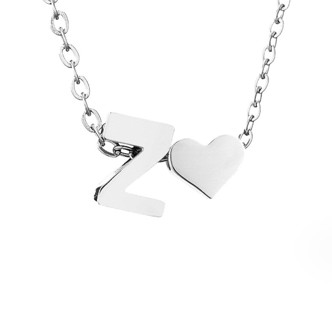 Emmeline | Initial Necklace with Heart Pendant