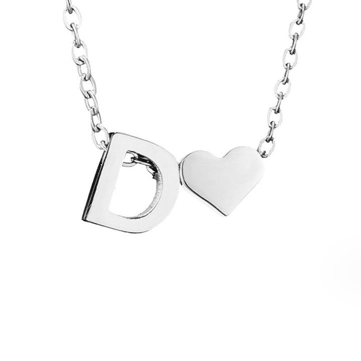 Emmeline | Initial Necklace with Heart Pendant