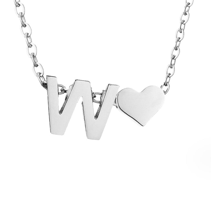 Emmeline | Initial Necklace with Heart Pendant