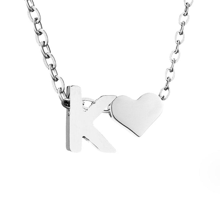 Emmeline | Initial Necklace with Heart Pendant