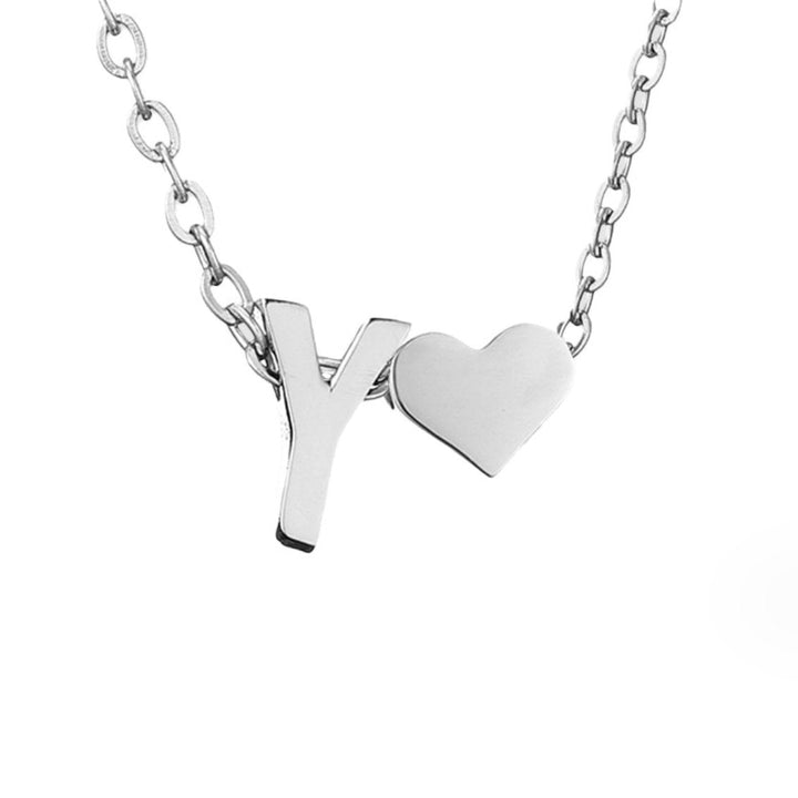Emmeline | Initial Necklace with Heart Pendant