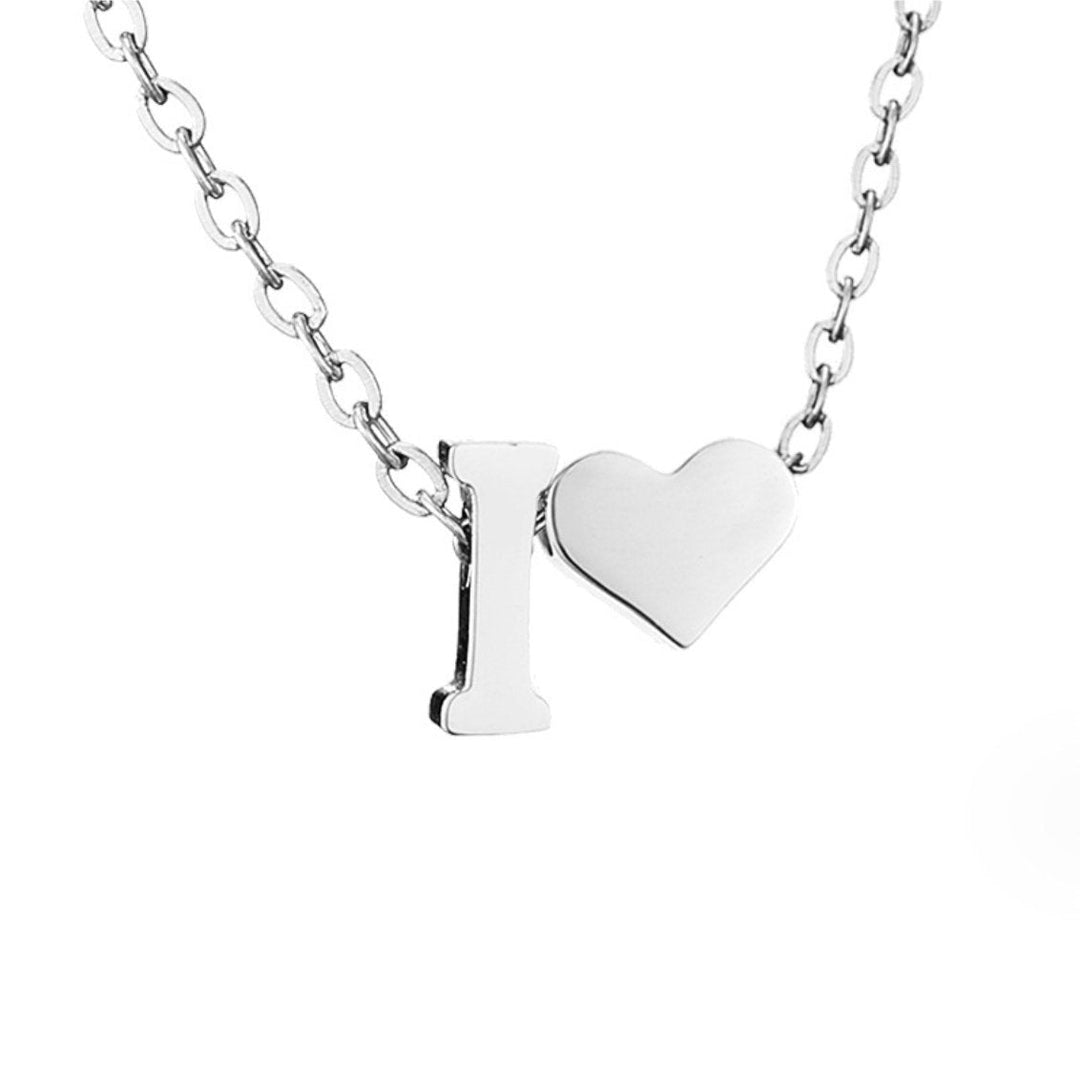 Emmeline | Initial Necklace with Heart Pendant