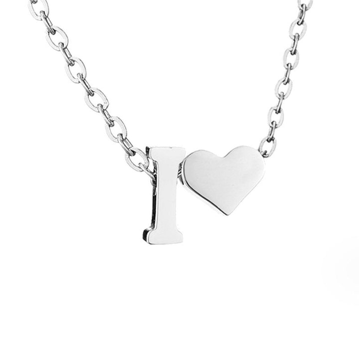 Emmeline | Initial Necklace with Heart Pendant