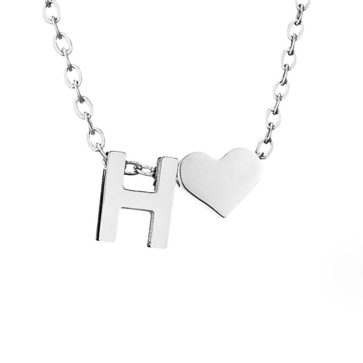 Emmeline | Initial Necklace with Heart Pendant