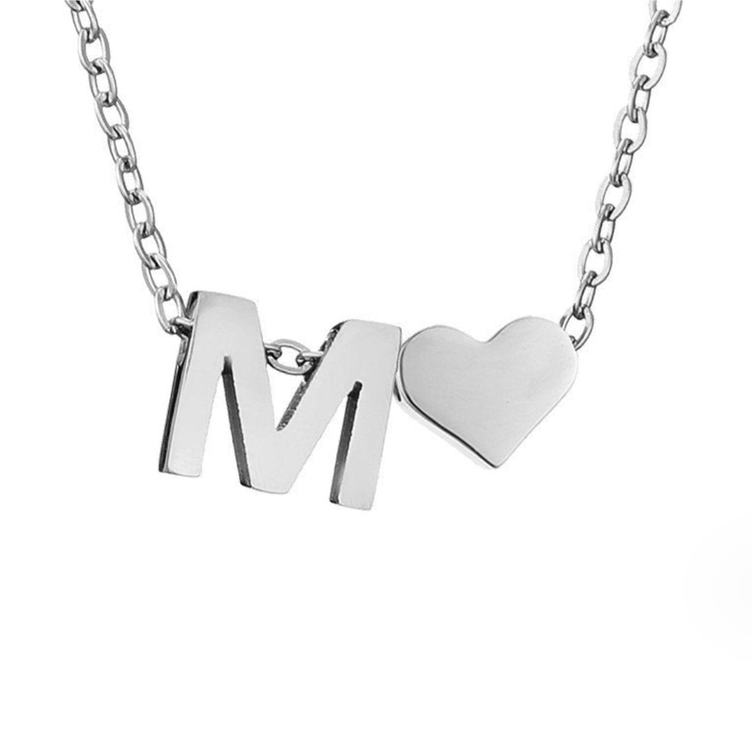 Emmeline | Initial Necklace with Heart Pendant