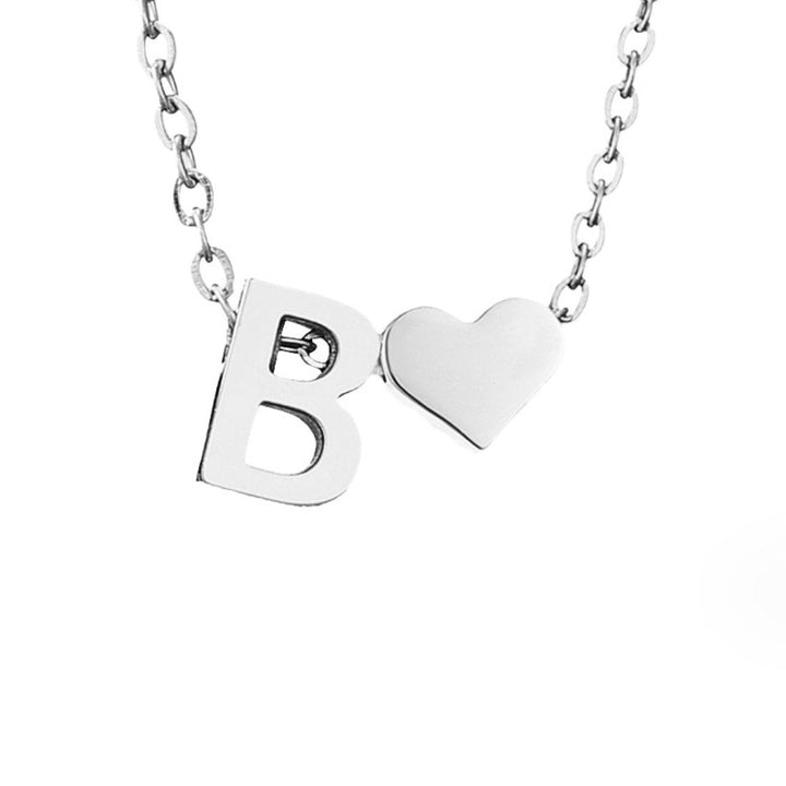 Emmeline | Initial Necklace with Heart Pendant