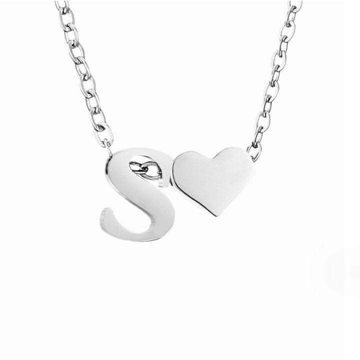 Emmeline | Initial Necklace with Heart Pendant