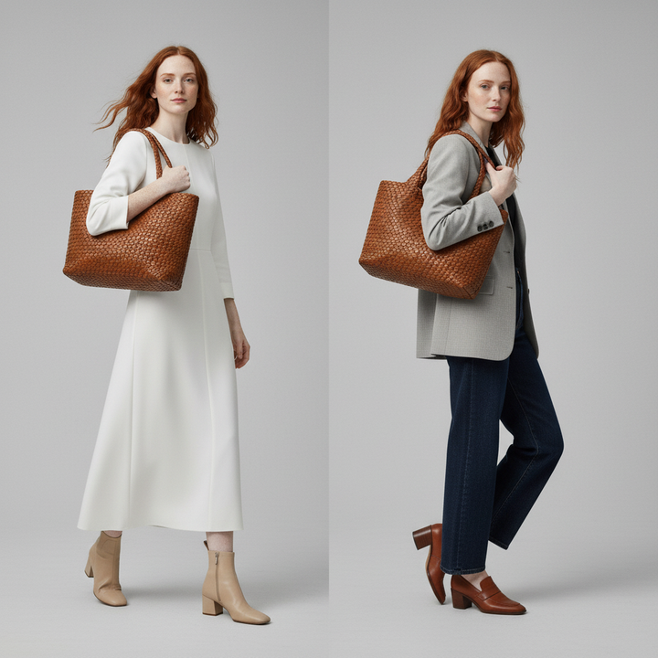 Hand-Woven Shoulder Tote Bag
