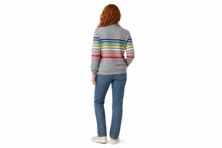 FLORENCE | COMFORTABLE STRIPED ZIP-NECK JUMPER