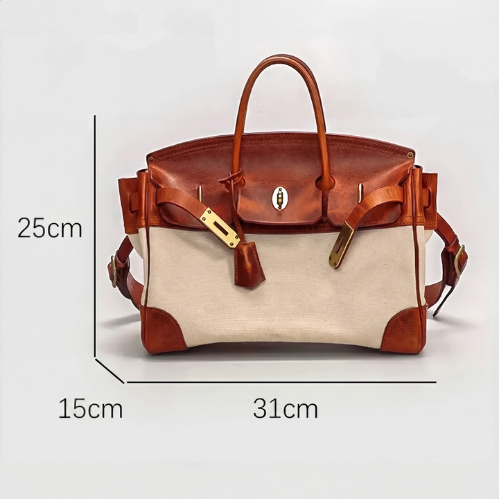 Travel Duffle Bag with Leather Trim