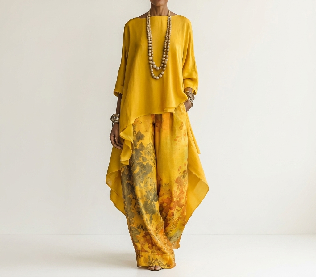 SYBILLA | ASYMMETRIC TUNIC & TROUSERS SET