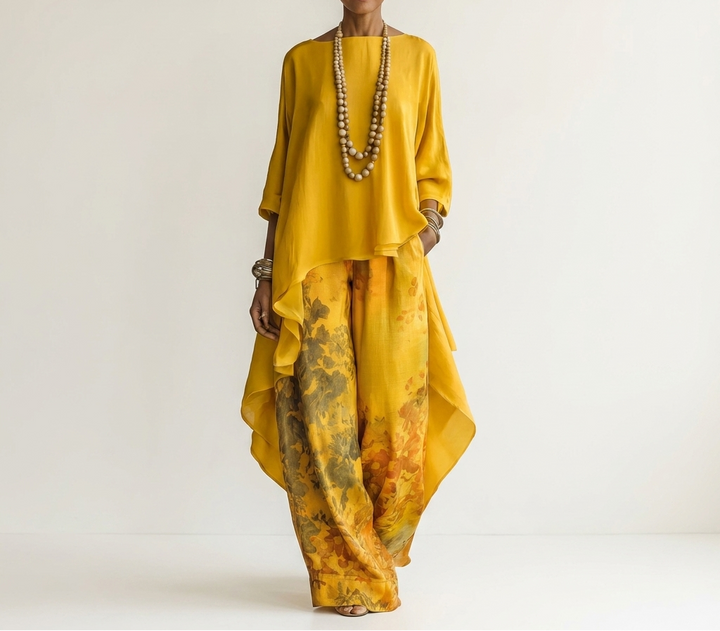 SYBILLA | ASYMMETRIC TUNIC & TROUSERS SET