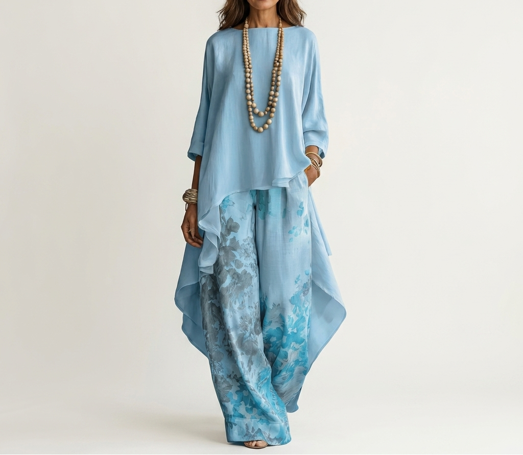 SYBILLA | ASYMMETRIC TUNIC & TROUSERS SET