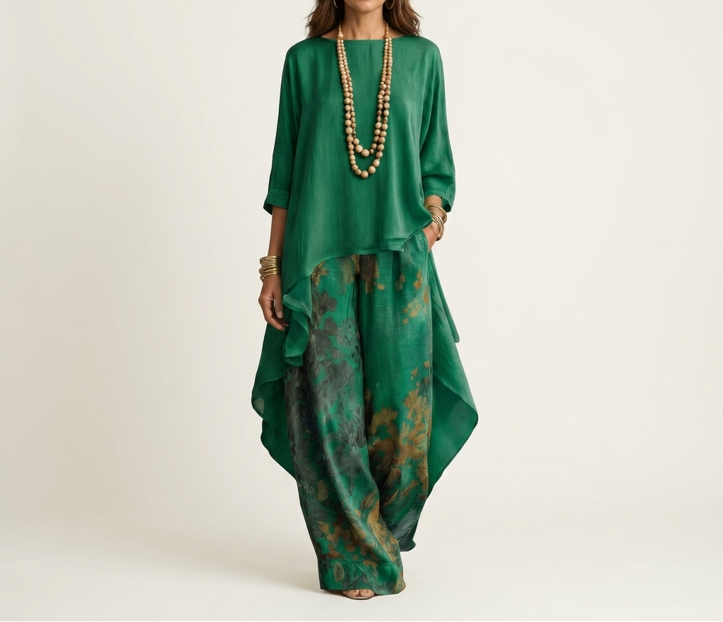 SYBILLA | ASYMMETRIC TUNIC & TROUSERS SET