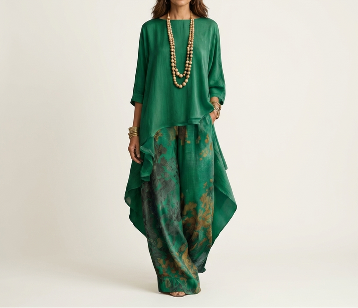 SYBILLA | ASYMMETRIC TUNIC & TROUSERS SET