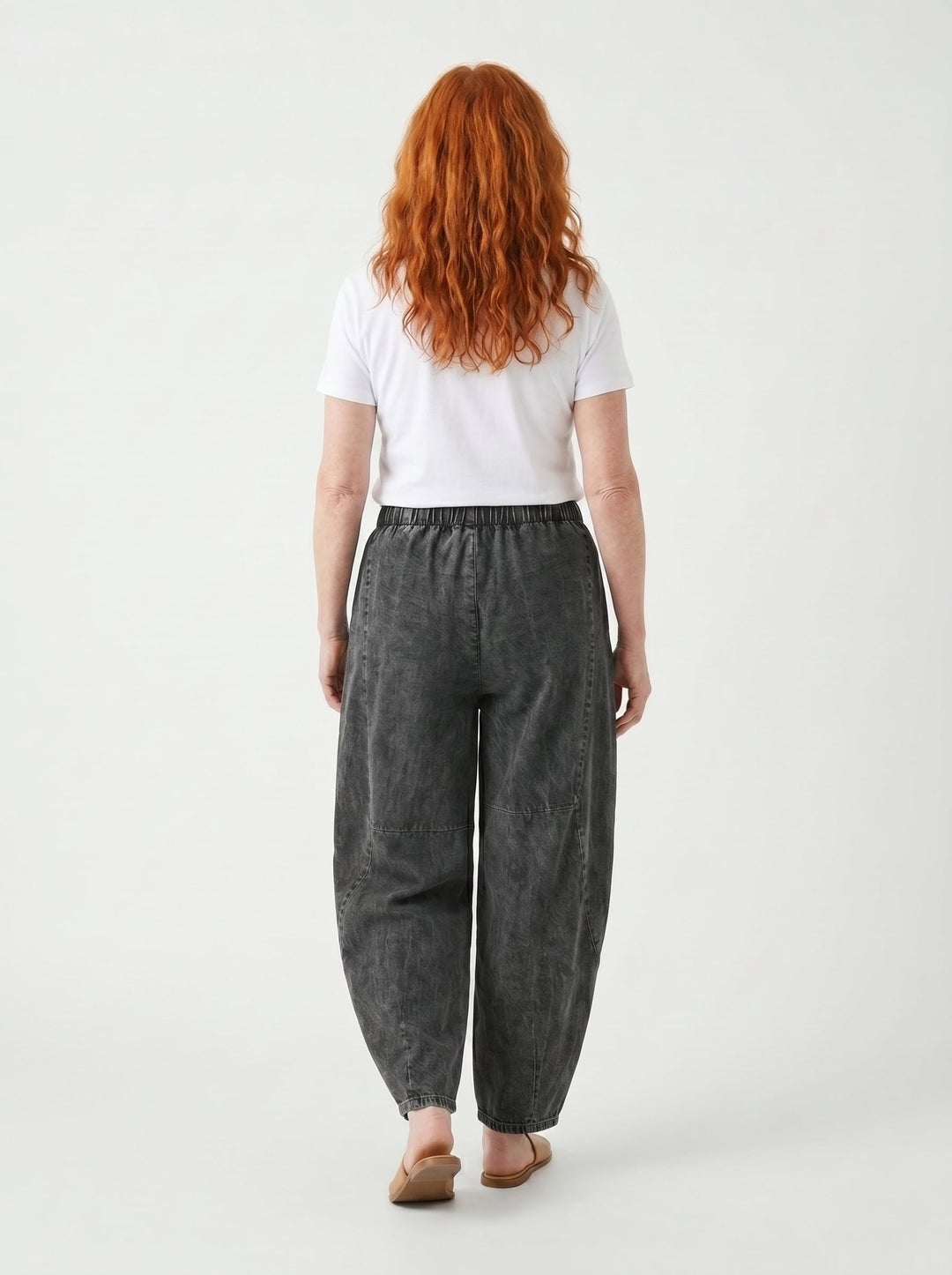 CLÍODHNA | RELAXED ELASTIC WAIST DENIM TROUSERS