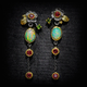 Ramona | Bohemian Earrings with Opal and Red Zirconia