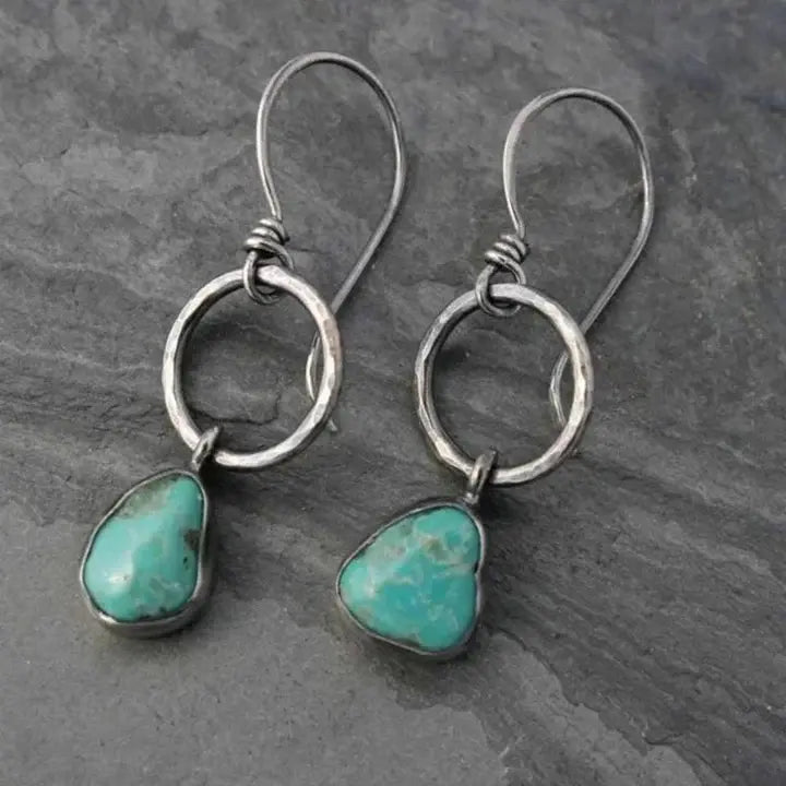 Moira | Vintage Silver Turquoise Earrings