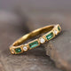 Gwendolen | Vintage Gold Ring with Green Zirconia