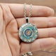 Meredith | Round Blue Mandala Necklace