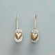 Rosamund | Silver and Gold Heart Earrings