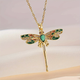 Evie | Luminous Green Dragonfly Necklace