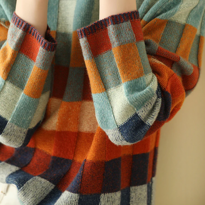 MAUREEN | HIGH-NECK PATCHWORK SWEATER