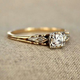 Beryl | Vintage Gold Ring with Zirconia