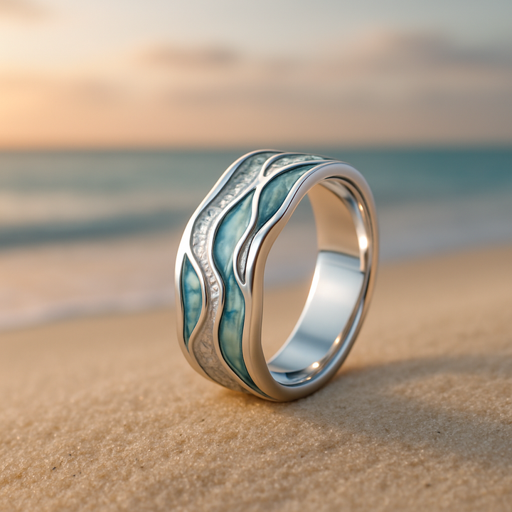Morwenna | Turquoise Wave Silver Ring