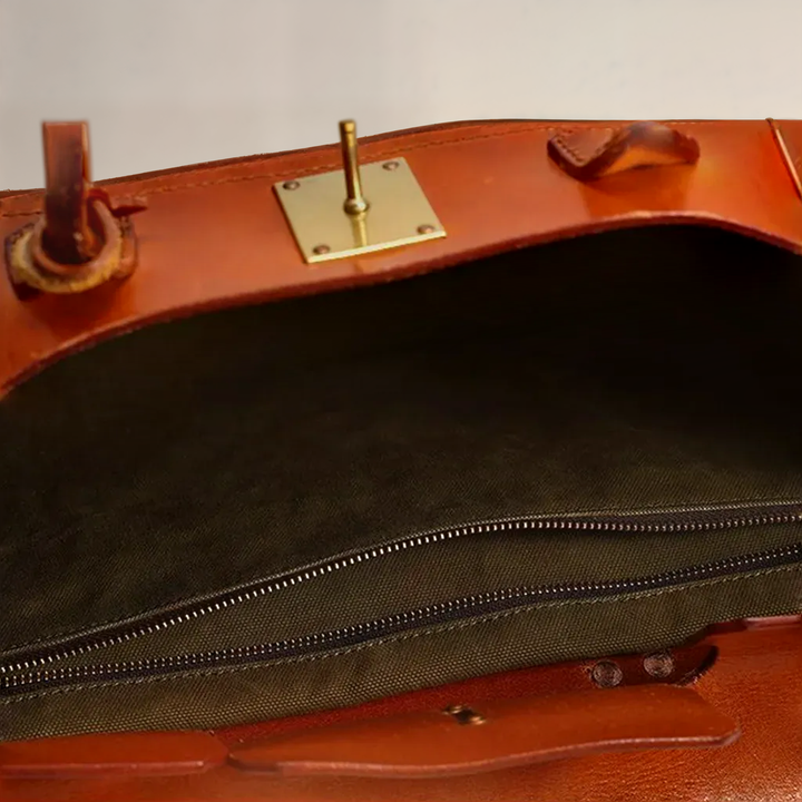 Travel Duffle Bag with Leather Trim