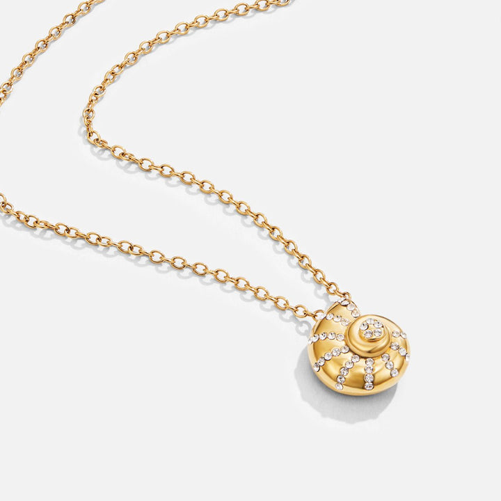 Shelley | Shell and Crystal Pendant Necklace